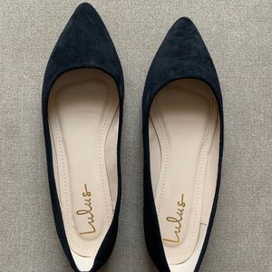 Lulus black suede flats size 8